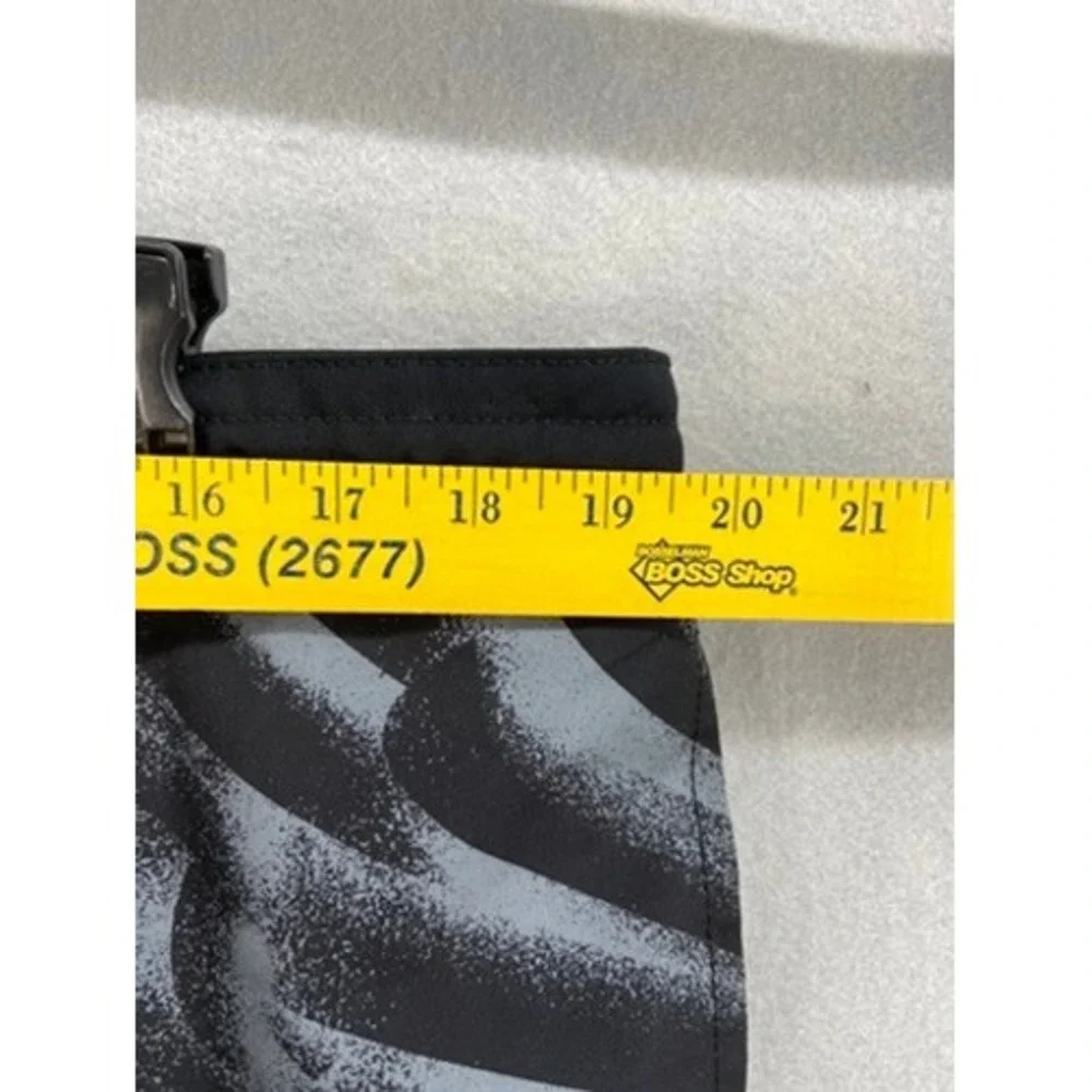 Speedo Swim‎ Trunks Mens XXL Gray Black Abstract Wave Print Board Pockets Lined